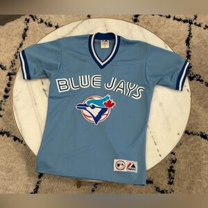 Majestic Blue Jays Light Blue MLB Baseball Jersey - Small - World Series Ready!